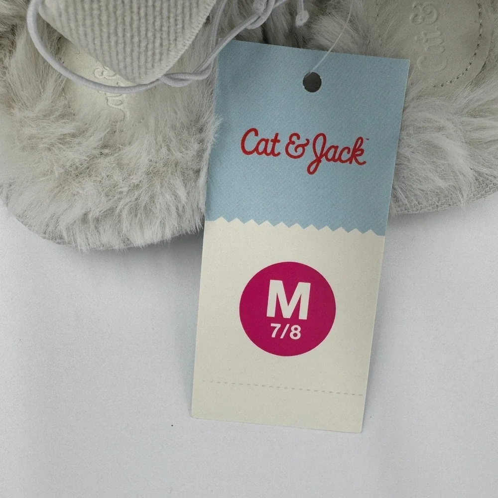 Cat & Jack Lila Metallic Silver Scuff Slippers Toddler M 7/8 NWT